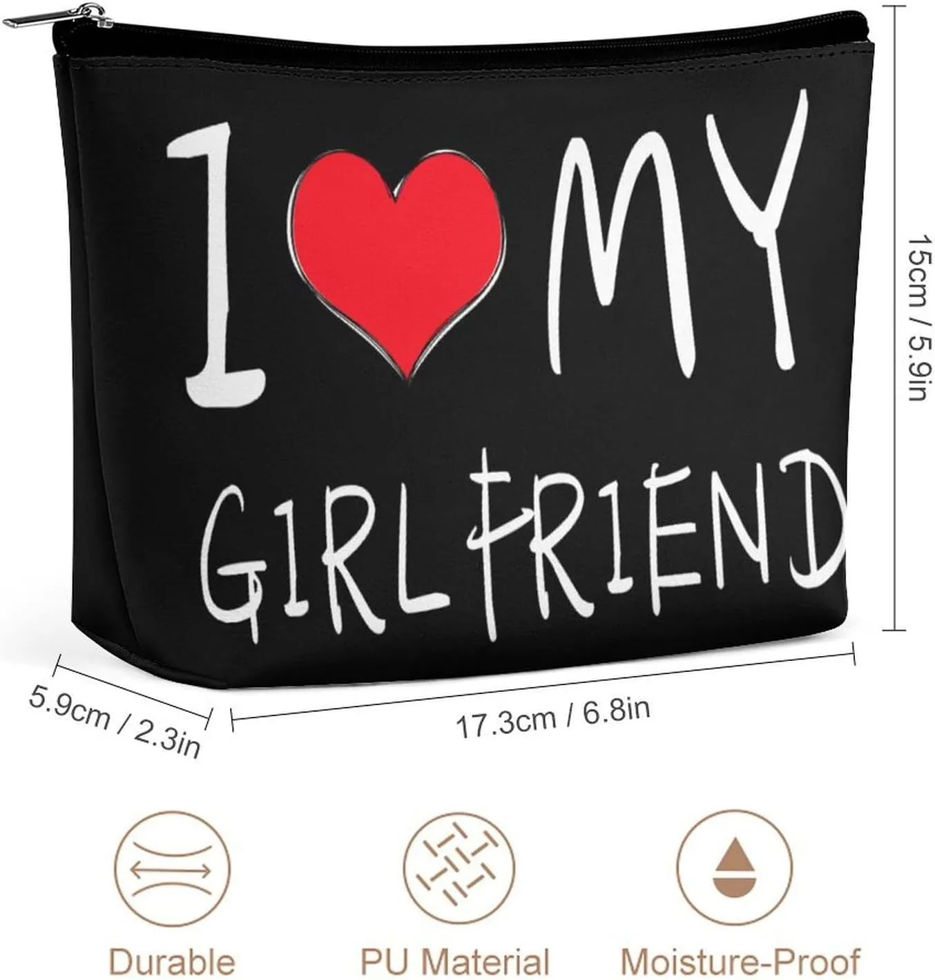 I Love My Girlfriend Cosmetic Bag Travel Portable Makeup Bag Large Capacity Toiletry Bag Women Storage Bags-3