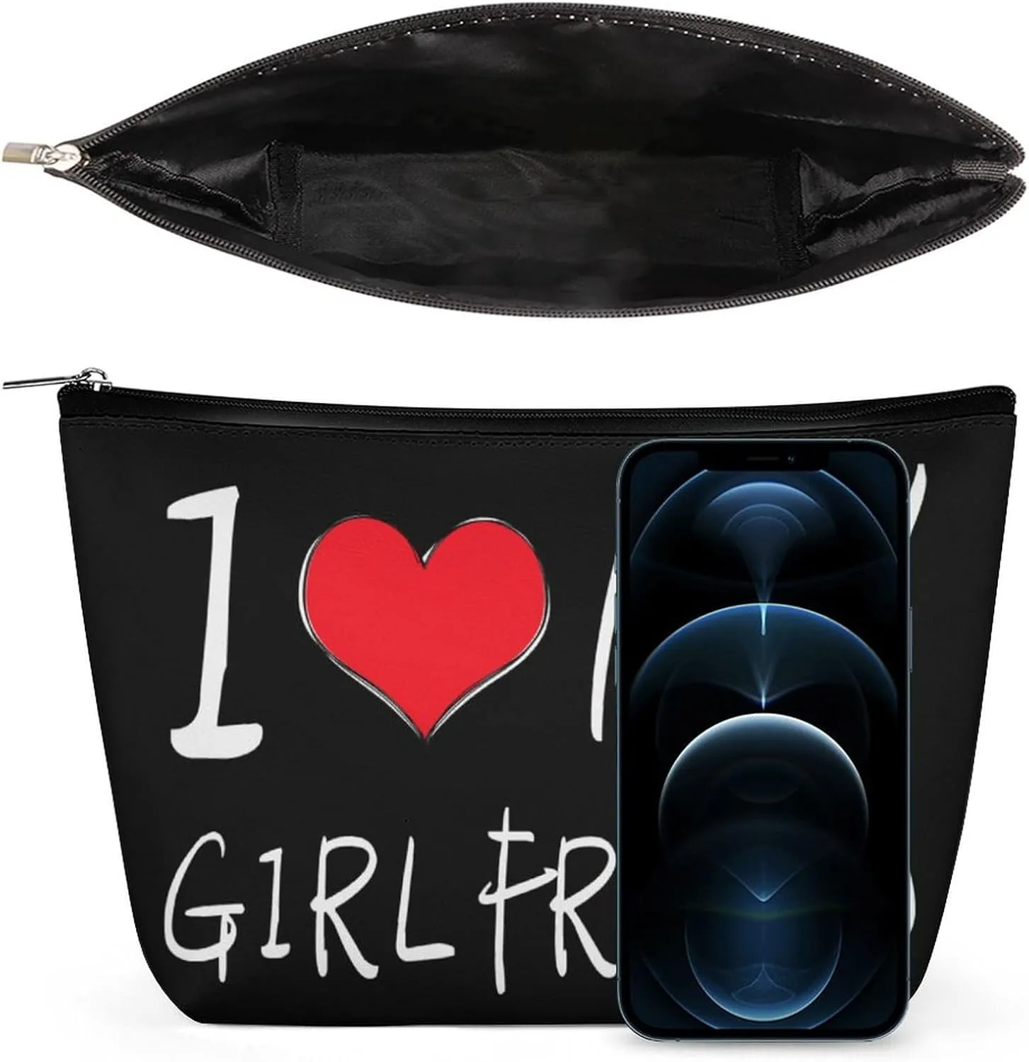 I Love My Girlfriend Cosmetic Bag Travel Portable Makeup Bag Large Capacity Toiletry Bag Women Storage Bags-3