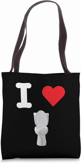 I Love Toilets Pooping Dual Flush Sewage System Plumbing Tote Bag