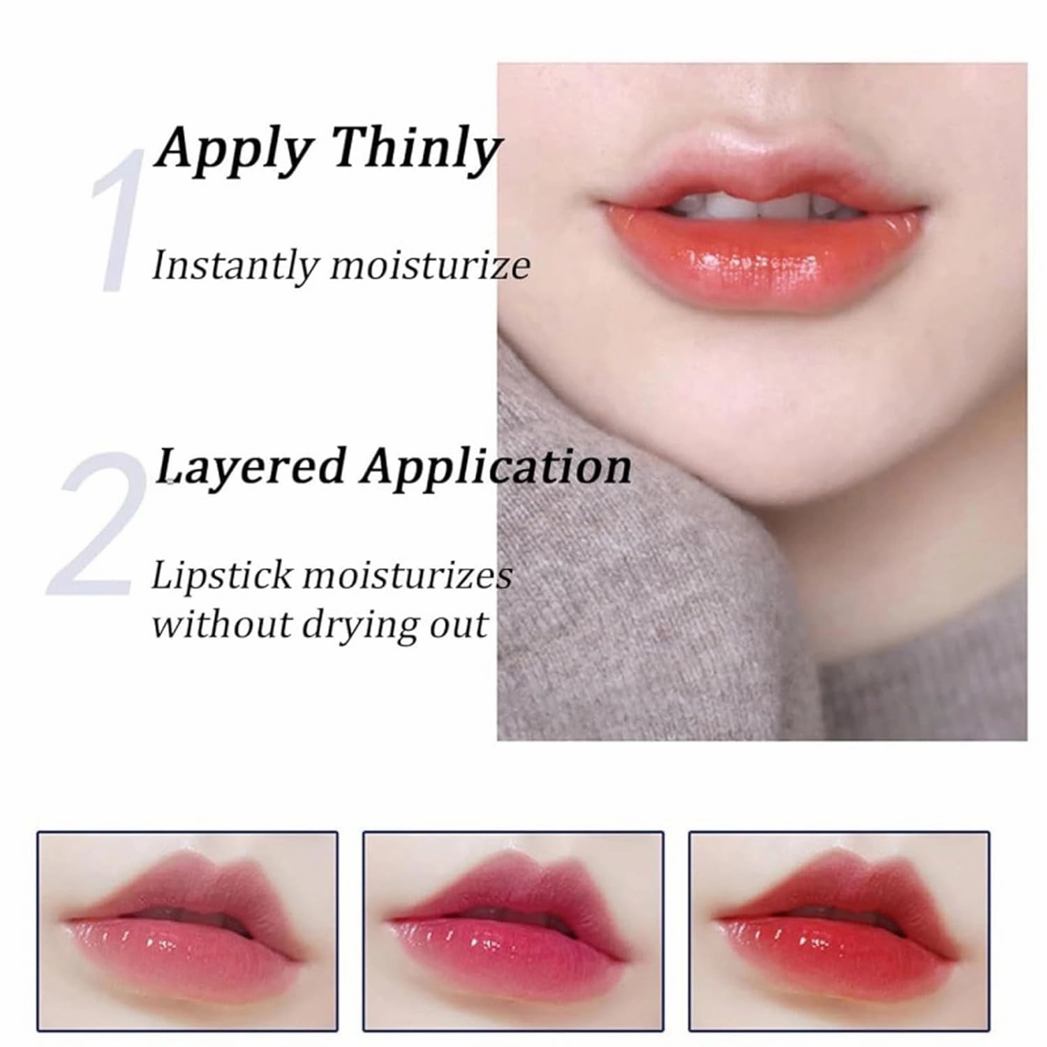 Imaginaryl Color Changing Lipstick, Labial Cambia De Color De Levora, Lipstick Color Changing Long Lasting, Transferproof Gold Crystal Lip Stick, 24 Hours Moisturizing (2pcs)