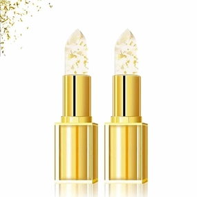 Imaginaryl Color Changing Lipstick, Labial Cambia De Color De Levora, Lipstick Color Changing Long Lasting, Transferproof Gold Crystal Lip Stick, 24 Hours Moisturizing (2pcs)