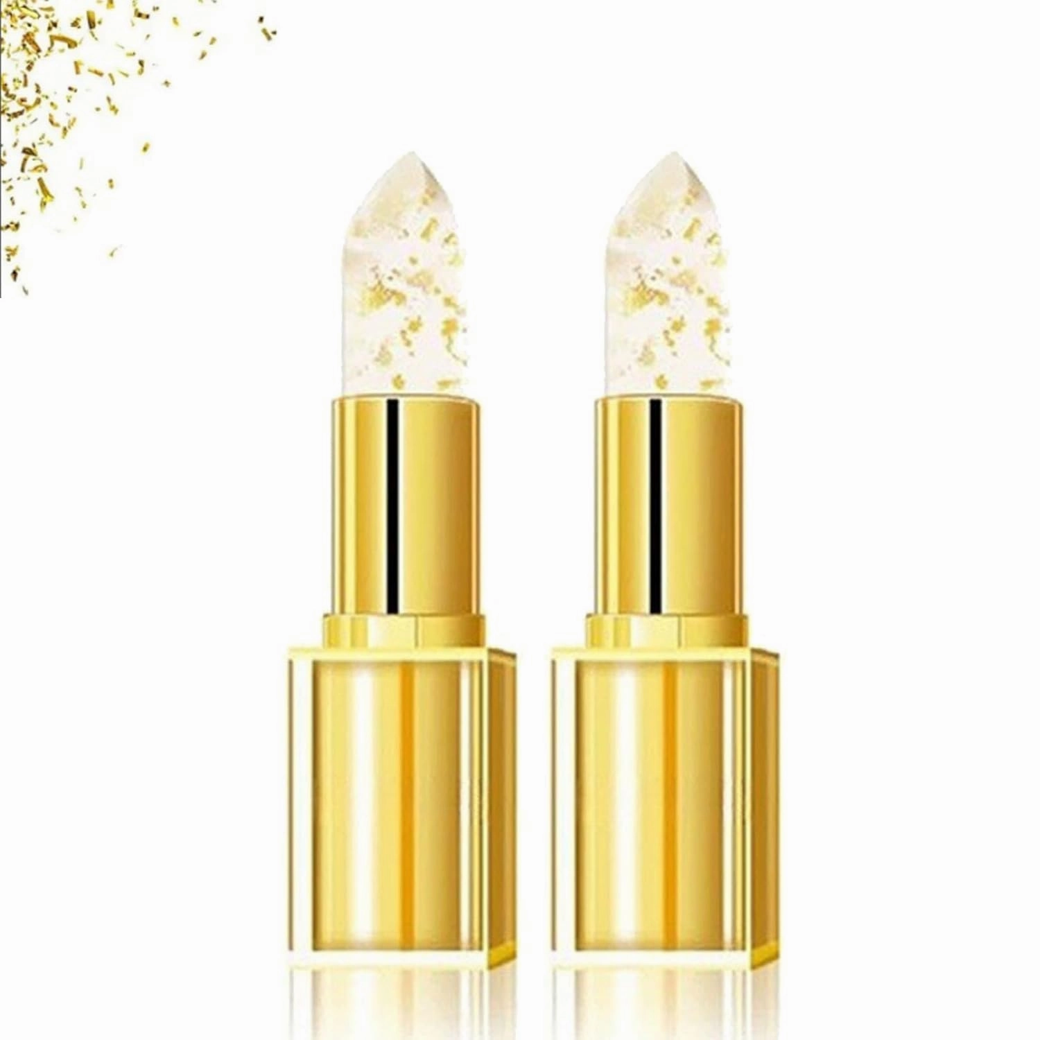 Imaginaryl Color Changing Lipstick, Labial Cambia De Color De Levora, Lipstick Color Changing Long Lasting, Transferproof Gold Crystal Lip Stick, 24 Hours Moisturizing (2pcs)
