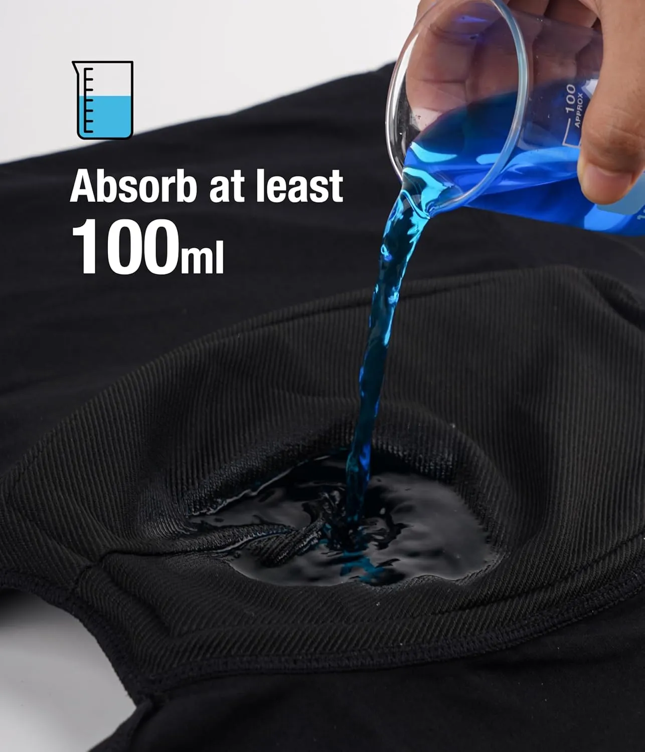 Incontinence Underwear Long Leg For Men, 100ML Absorbent Cotton Washable Leak-Proof Reusable Boxer Brief 3 Pack (Black, XX-Large)