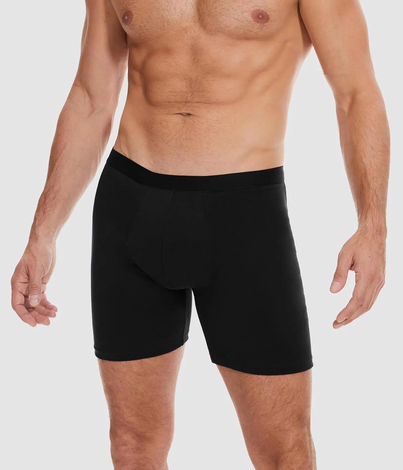 Incontinence Underwear Long Leg For Men, 100ML Absorbent Cotton Washable Leak-Proof Reusable Boxer Brief 3 Pack (Black, XX-Large)