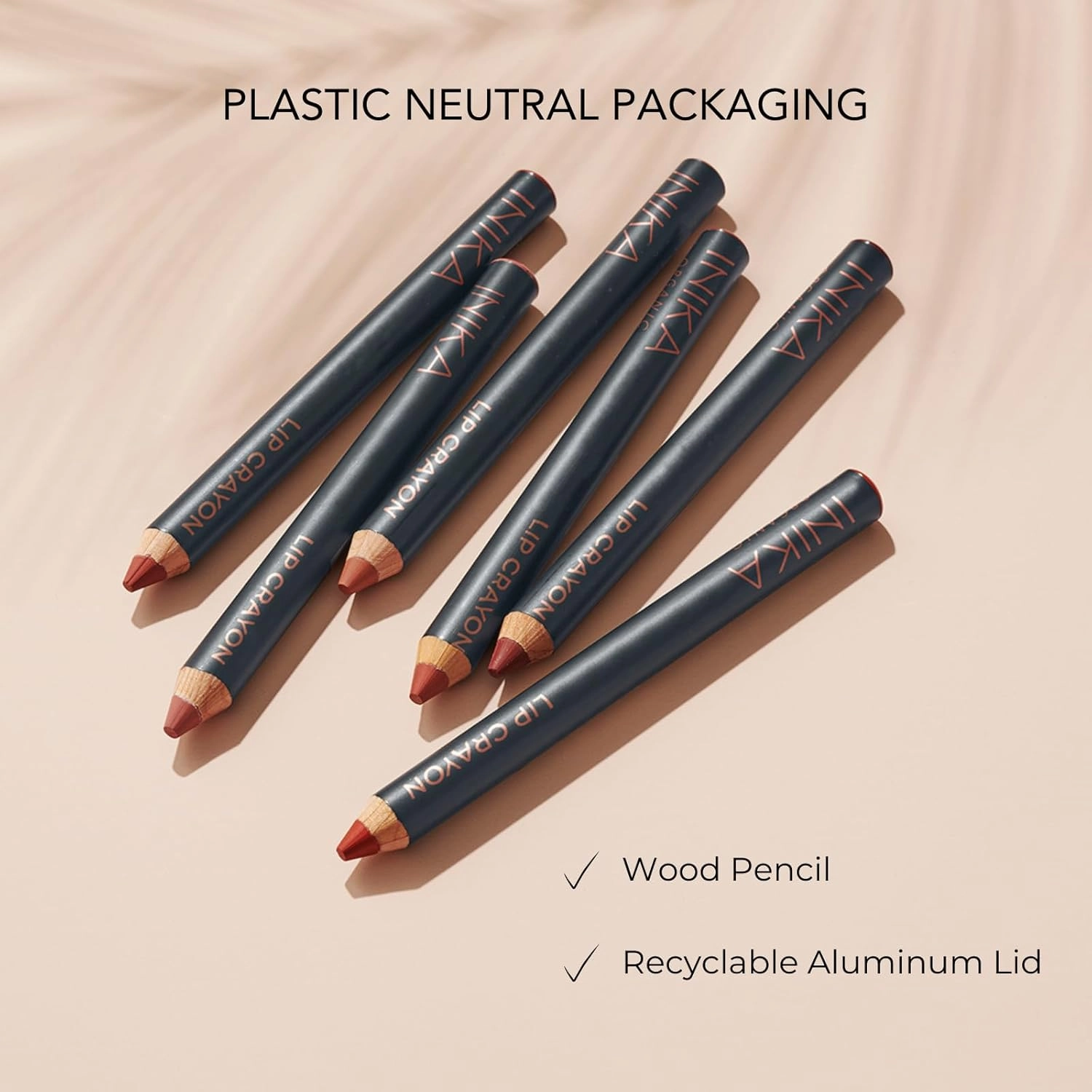 INIKA Organic Long Lasting Lipstick Crayon with Vegan Lipstick and Organic Lip Liner, Hypoallergenic, Cruelty-Free, Matte Finish, Enriched with Vitamin E and Coconut Oil, Tan Nude, 3 g