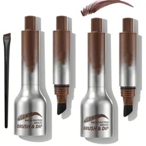 Instant Brow Brush, Brow Brush, Eyebrow Brush, Brow-Fection, Waterproof & Smudge-Proof Liquid Eyebrow Brush, Square Brush for Natural Brow (Auburn*2pcs)