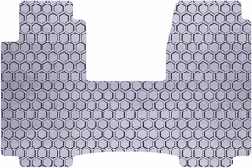 Intro-Tech Hexomat Front Row Custom Floor Mat for Select Chevrolet Van - Full Size Models - Rubber-like Compound (Gray)