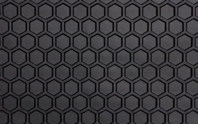 Intro-Tech Hexomat Front Row Custom Floor Mat for Select Ford Excursion Models - Rubber-like Compound (Black)
