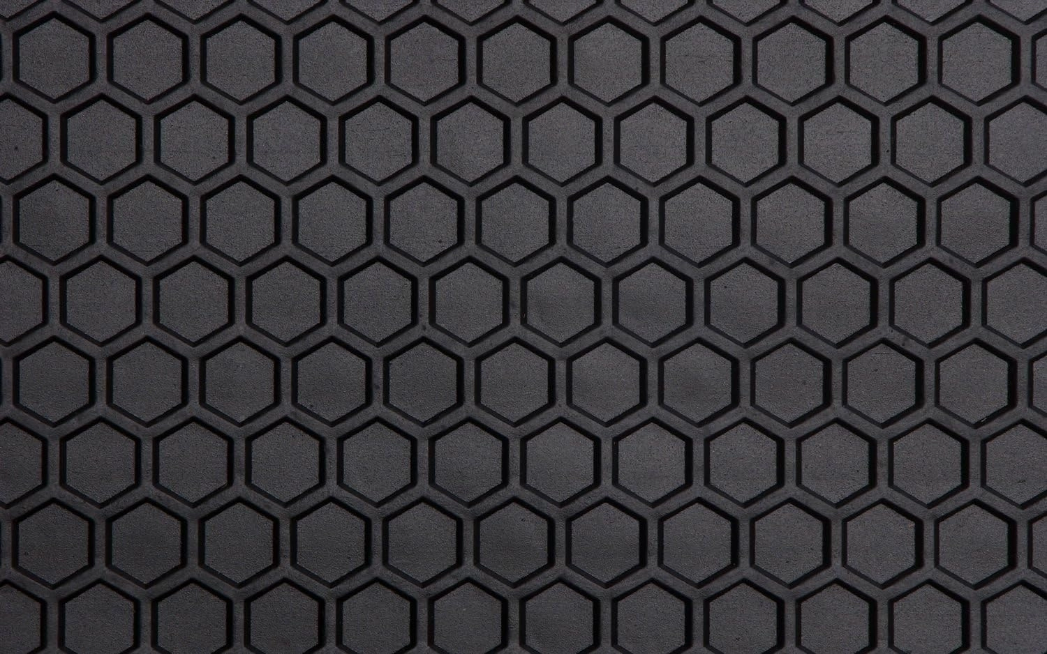 Intro-Tech Hexomat Front Row Custom Floor Mat for Select Ford Excursion Models - Rubber-like Compound (Black)