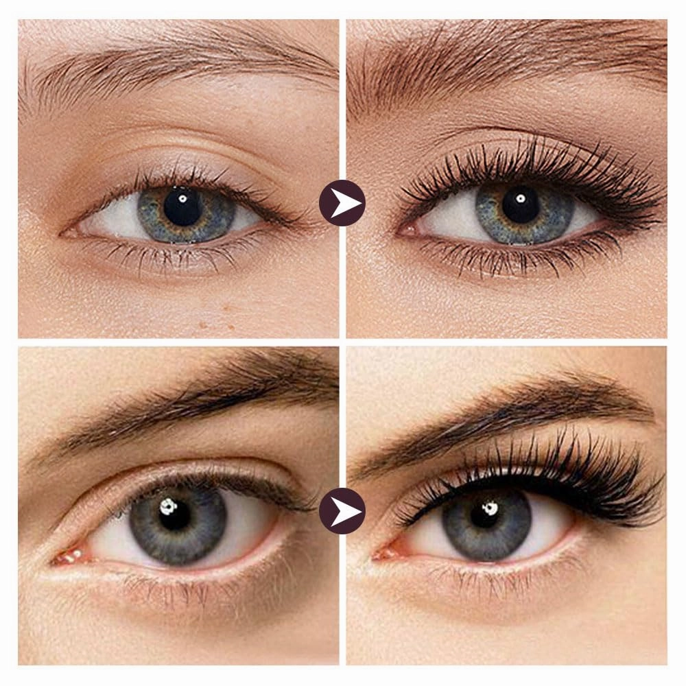 Iron Wand Mascara, Upgraded Waterproof Black Washable Metal Mascara, Metal Rod Mascaras, Long Lasting Lash Extensions Mascaras, Metals Wand Mascar, 3D Curling Eyelash Iron Mascar (Black-2pcs)