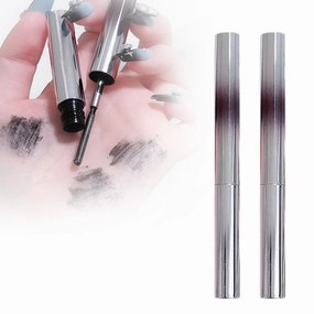 Iron Wand Mascara, Upgraded Waterproof Black Washable Metal Mascara, Metal Rod Mascaras, Long Lasting Lash Extensions Mascaras, Metals Wand Mascar, 3D Curling Eyelash Iron Mascar (Black-2pcs)