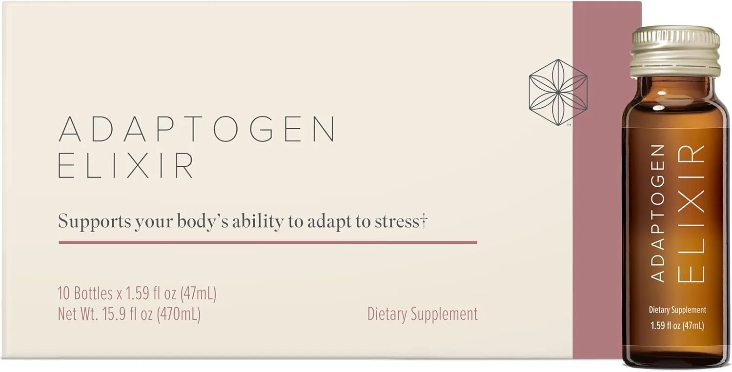 Isagenix Adaptogen Elixir - Liquid Supplement for Health Support - Focus & Sleep Support Supplement - Unique Botanical Blend to Support a Healthy Immune System - 1.59 Oz Bottles (10 Count)