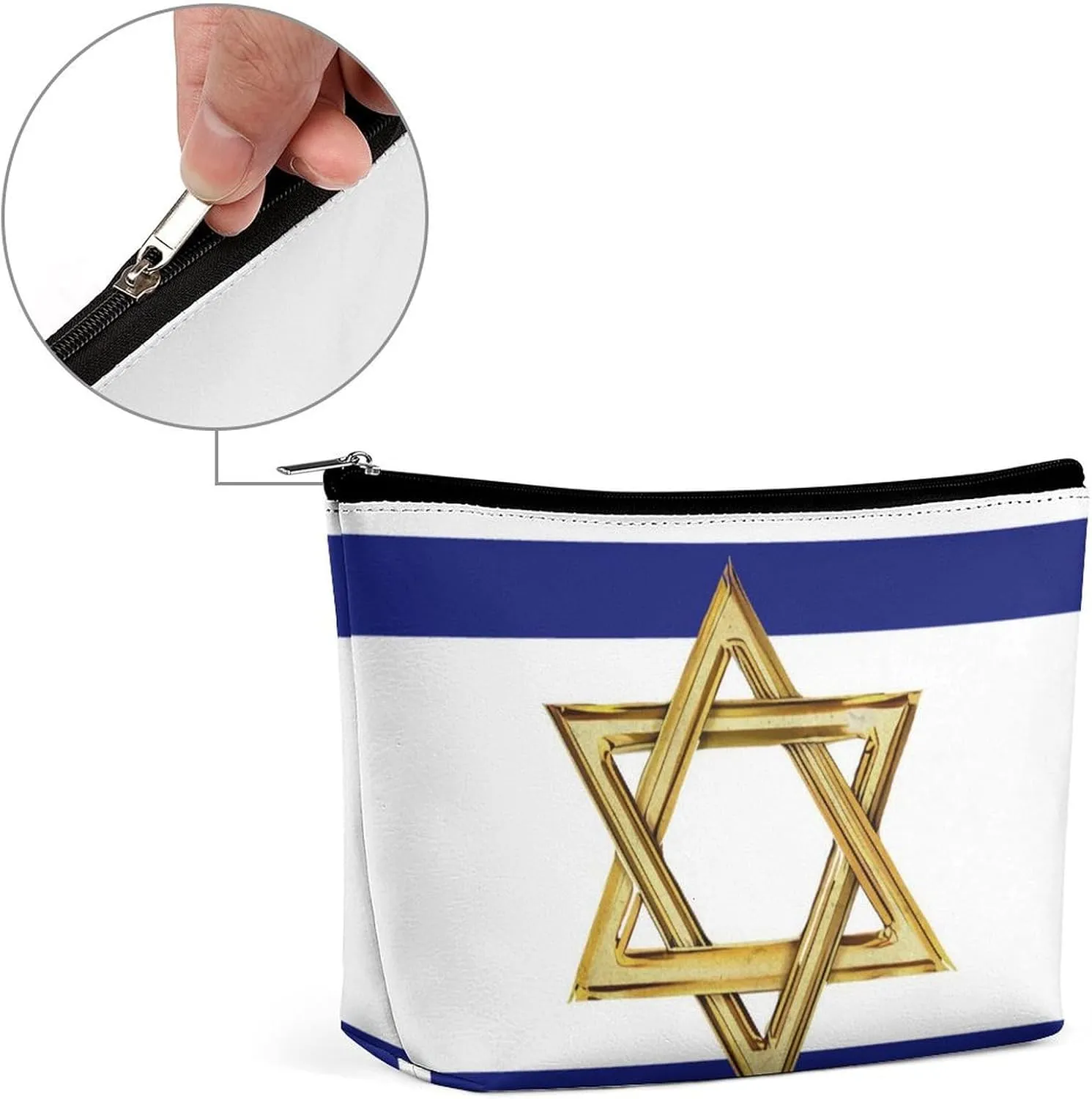 Israel Flags Cosmetic Bag Travel Portable Makeup Bag Large Capacity Toiletry Bag Women Storage Bags-3