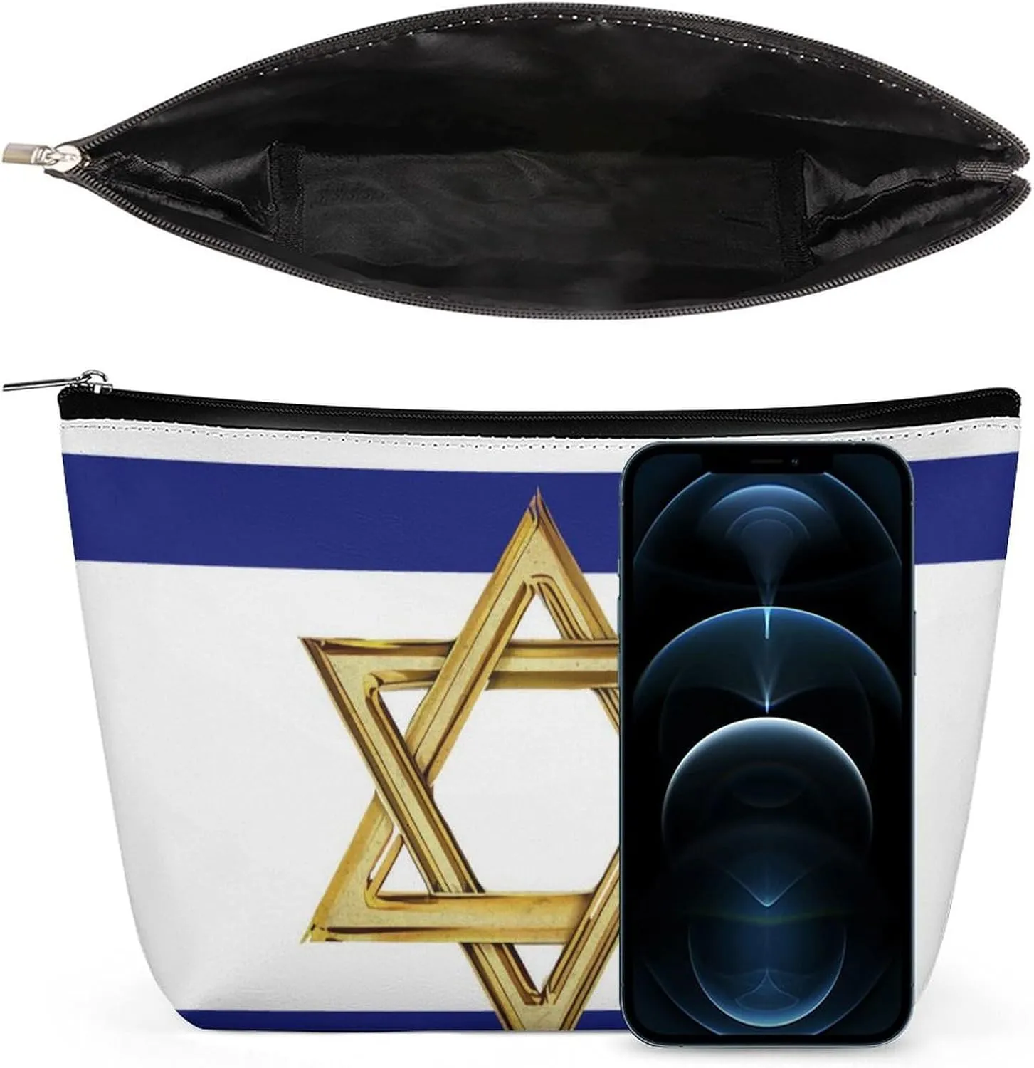 Israel Flags Cosmetic Bag Travel Portable Makeup Bag Large Capacity Toiletry Bag Women Storage Bags-3