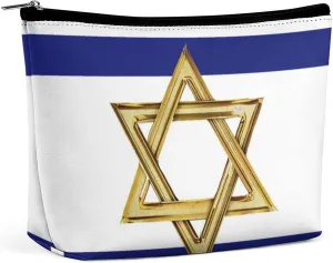 Israel Flags Cosmetic Bag Travel Portable Makeup Bag Large Capacity Toiletry Bag Women Storage Bags-3