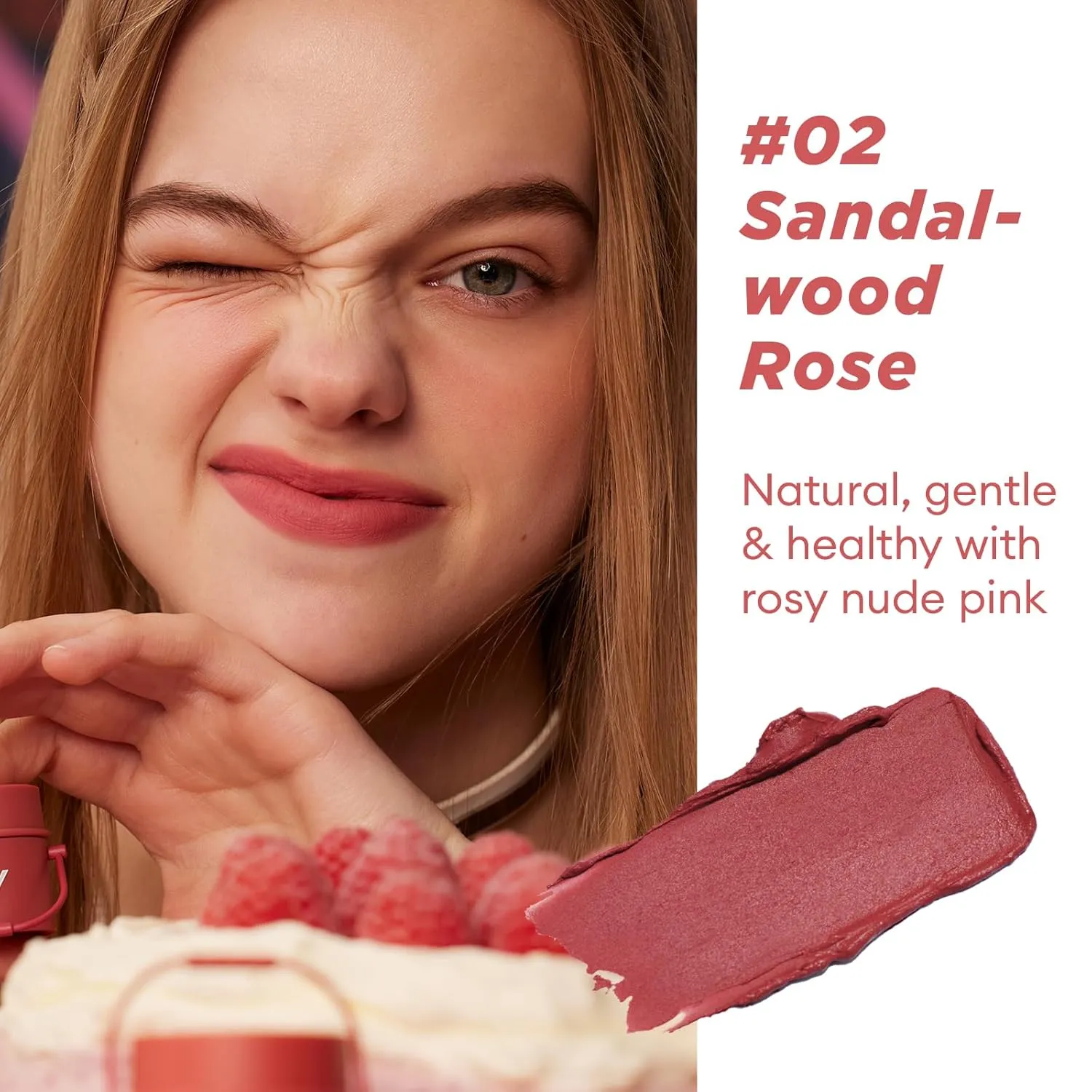 ITY Velvet Matte Finish Lip Stain-Mousse Textured Pudding Pot Lip Clay with Brush, Nude Shade, Dual-Use as Lipstick and Blush, Conceals Lip Lines, Rich Pigment, 0.21 oz (6g) in Sandalwood Rose