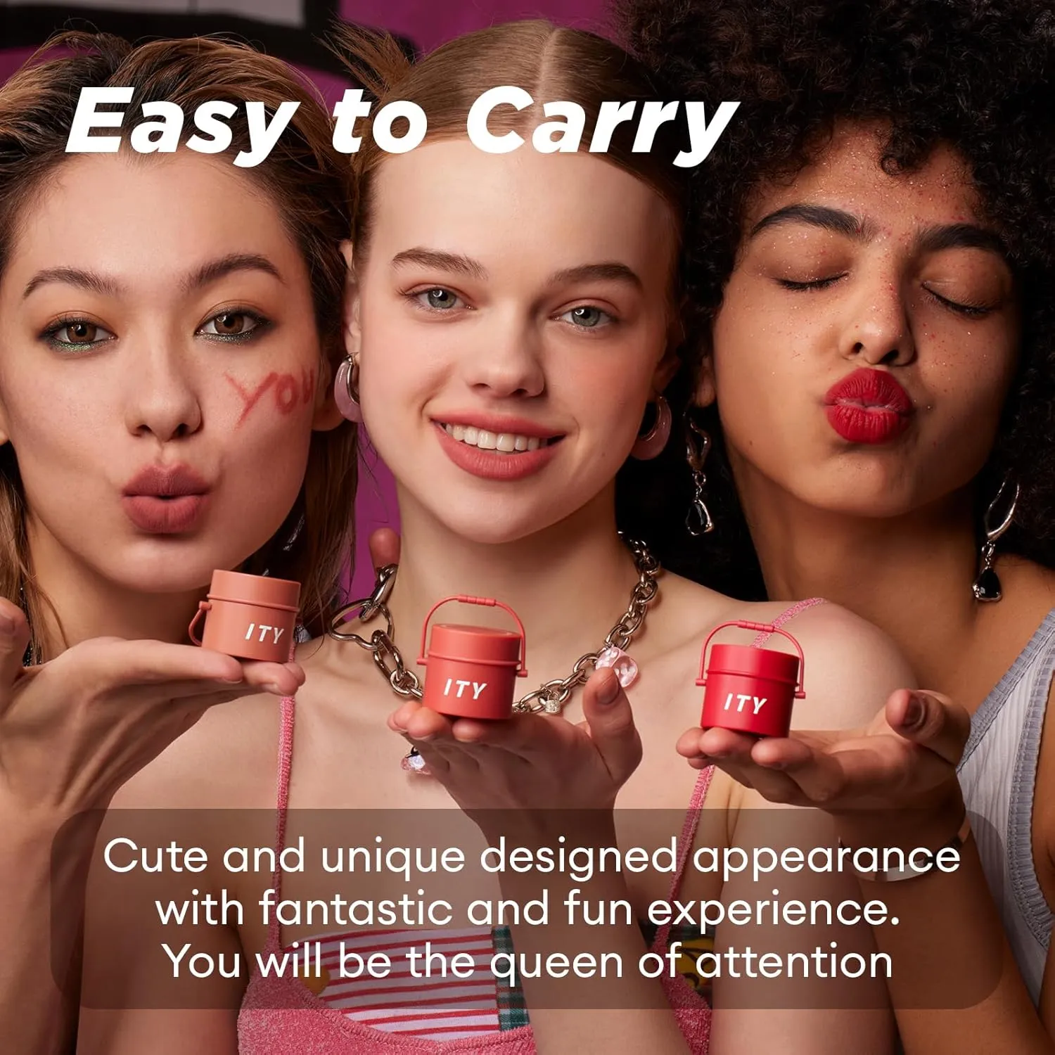 ITY Velvet Matte Finish Lip Stain-Mousse Textured Pudding Pot Lip Clay with Brush, Nude Shade, Dual-Use as Lipstick and Blush, Conceals Lip Lines, Rich Pigment, 0.21 oz (6g) in Sandalwood Rose