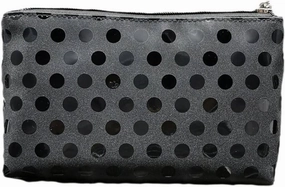 JSEIAJB Black Garden Point Hand-held Cosmetic Bag Convenient Fashion Cosmetic Storage Bag Large-capacity Storage Bag
