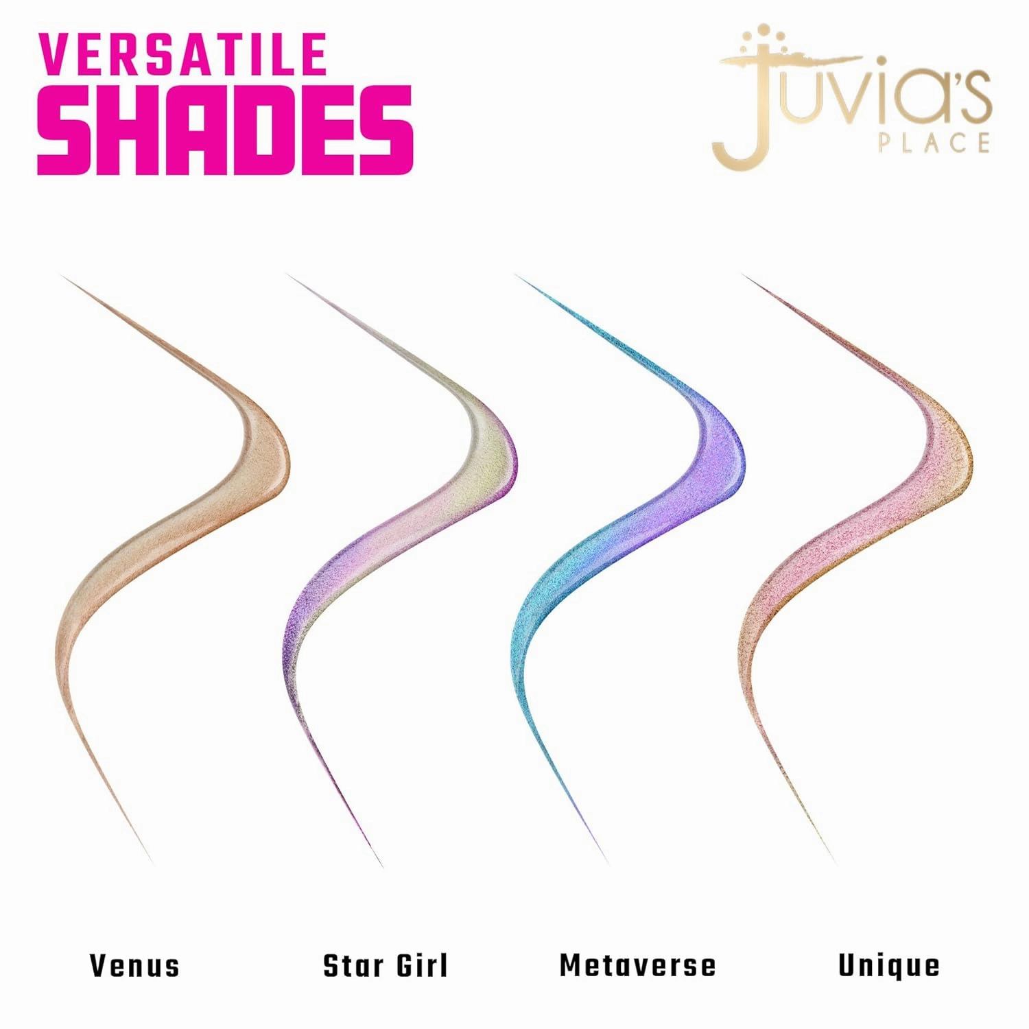 Juvia's Place Afrogalactic Glitter Liner Metaverse - Glitter Liner Liquid, Waterproof Liner, Multi-Dimensional Gel Liner, Metallic Liquid Liner, Holographic Liner, Iridescent Liner