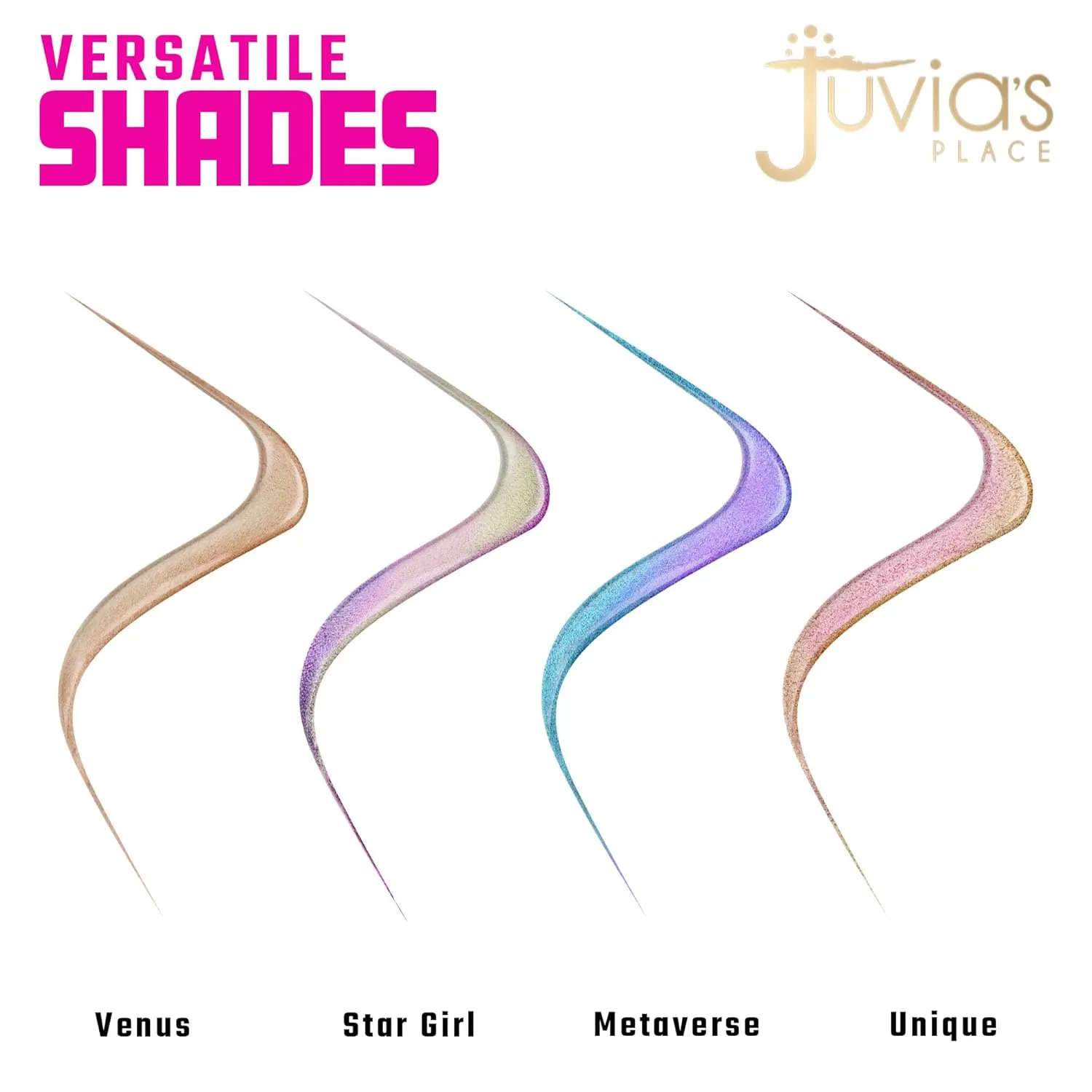 Juvia's Place Afrogalactic Glitter Liner Venus - Glitter Liner Liquid, Waterproof Liner, Multi-Dimensional Gel Liner, Metallic Liquid Liner, Holographic Liner, Iridescent Liner