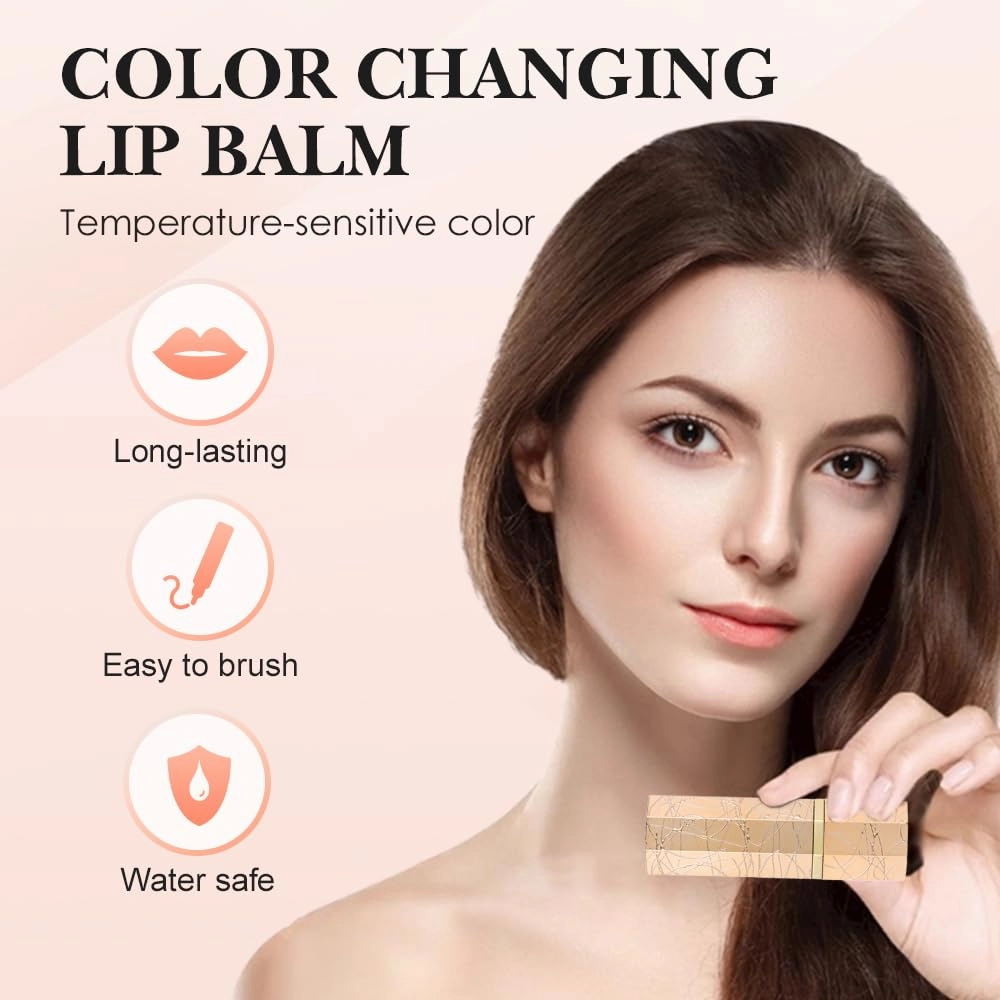 KAMOJI Transferproof Color Changing Lipstick, 2025 New Long Lasting Crystal Lipstick Color Changing, Upgrade Moisturizing Glossy Shine Lip Gloss for Women (Red)