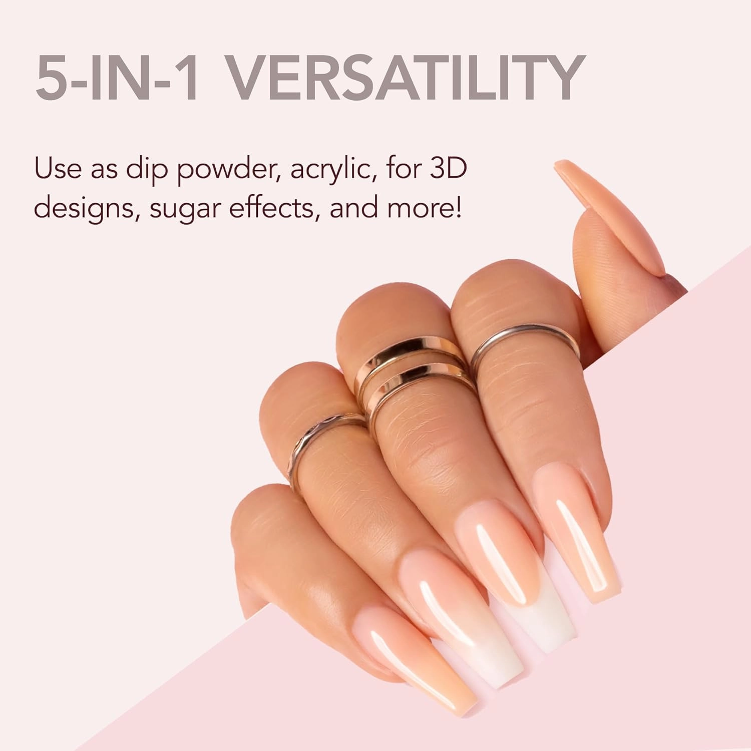 Kiara Sky All-In-One Acrylic Nail Powder | Multi-Use Dip & Acrylic Powder | Sculpting, Overlay & Dipping 2 oz, The Perfect Nude