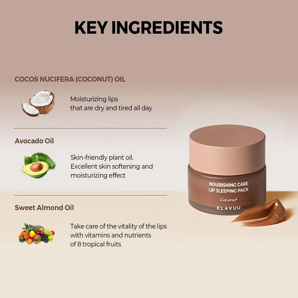 Klavuu Lip Mask Set (2PCS) – Overnight Deep Hydrating Korean Lip Balm Treatment for Very Dry, Chapped Lips | Lip Lightening & Plumping with Instant Hydration | Gentle Exfoliating (Berry & Coconut)