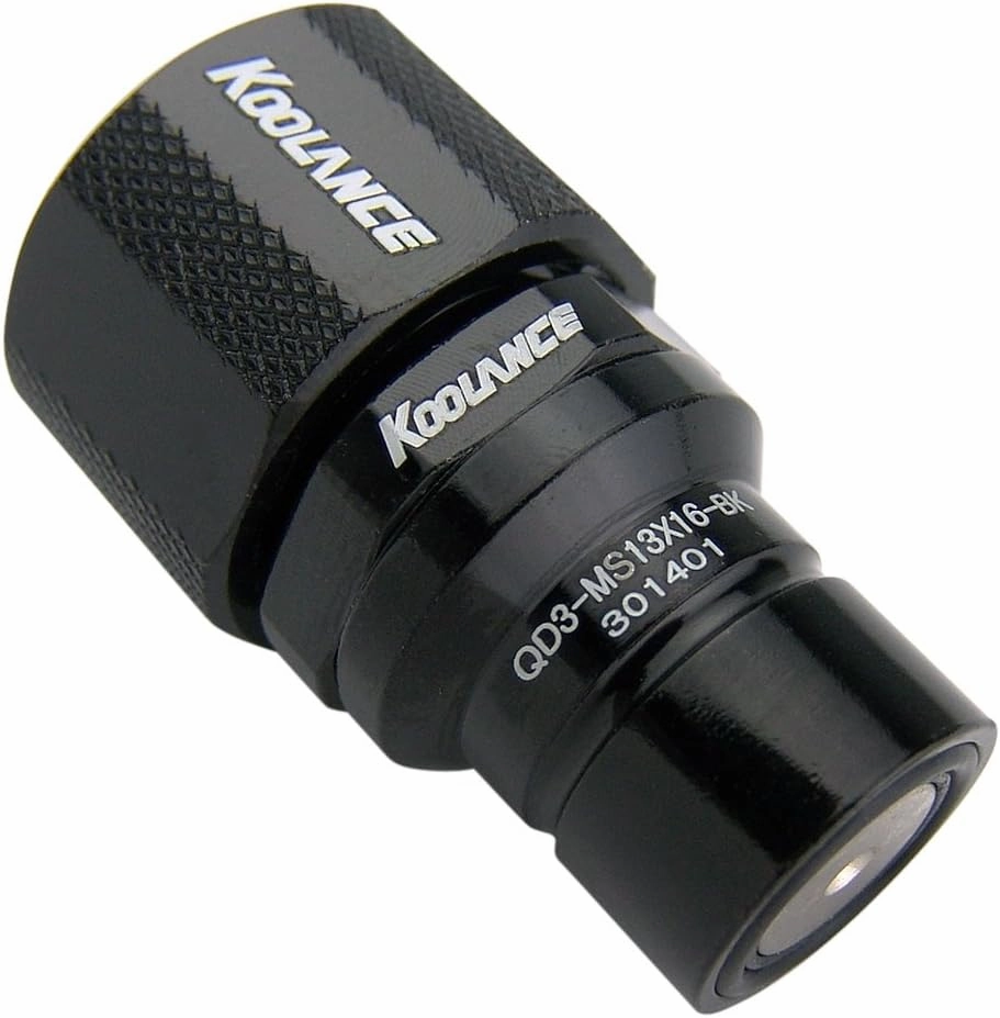 Koolance QD3-MS13X16-BK QD3 Male Quick Disconnect No-Spill Coupling, Compression for 13mm x 16mm (1/2in x 5/8in) *Black*