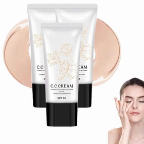 Korean Color Changing CC Cream, Korean CC Cream With Spf 50, CC Color Correcting Full Coverage Cream, Korean CC Cream Self Adjusting For Mature Skin, CC Color Correcting Full Coverage Cream (3Pcs)