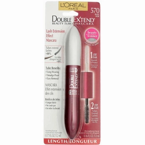L'Oreal Double Extend Beauty Tube Technology Lash Extension Effect Mascara, Black [570], 1 ea (Pack of 12)