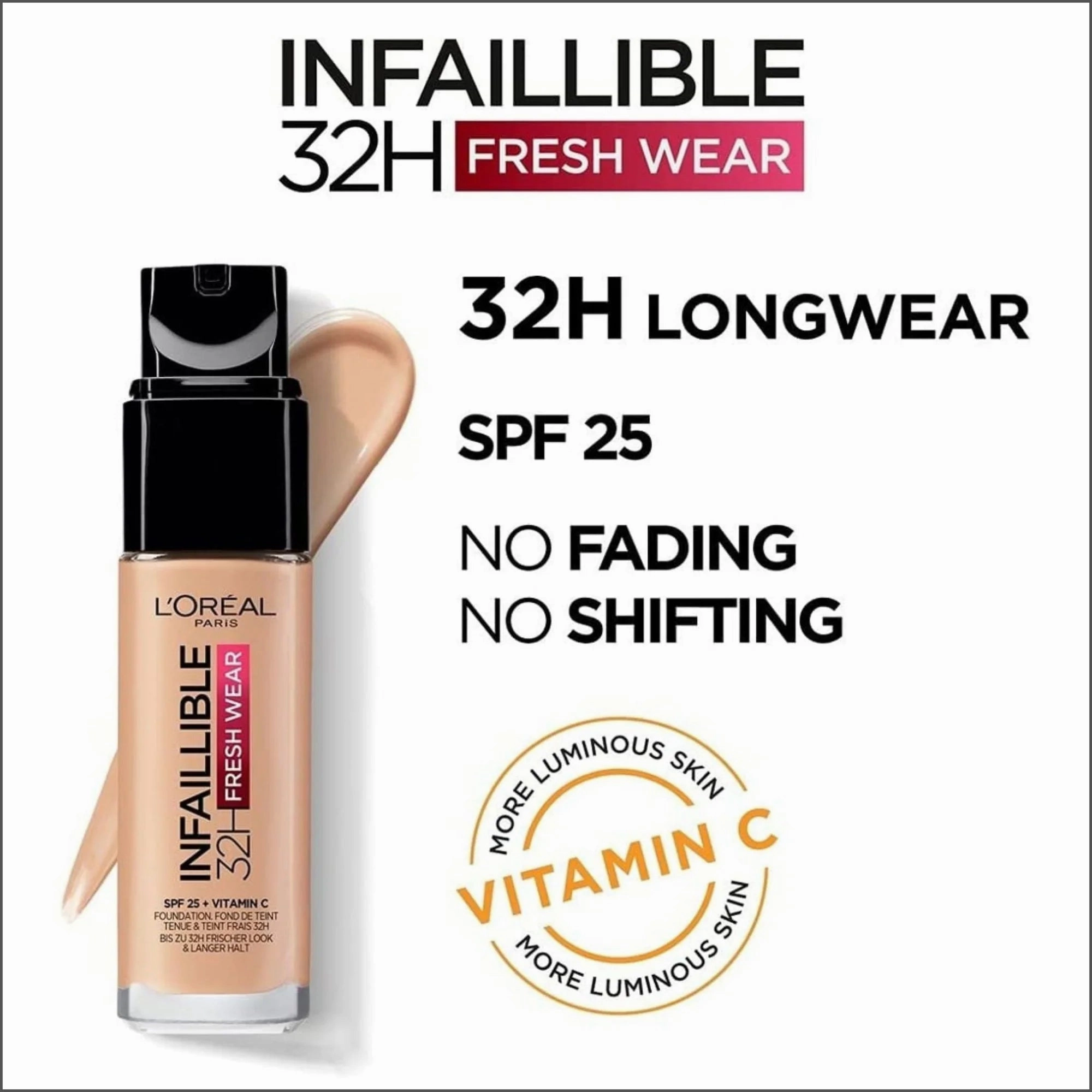 L’Oreal Paris Infallible 32H Fresh Wear Foundation 120 Golden Vanilla