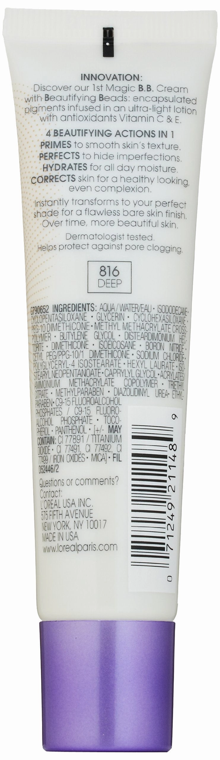 L'Oreal Paris Magic Skin Beautifier BB Cream, Deep, 1 Ounce