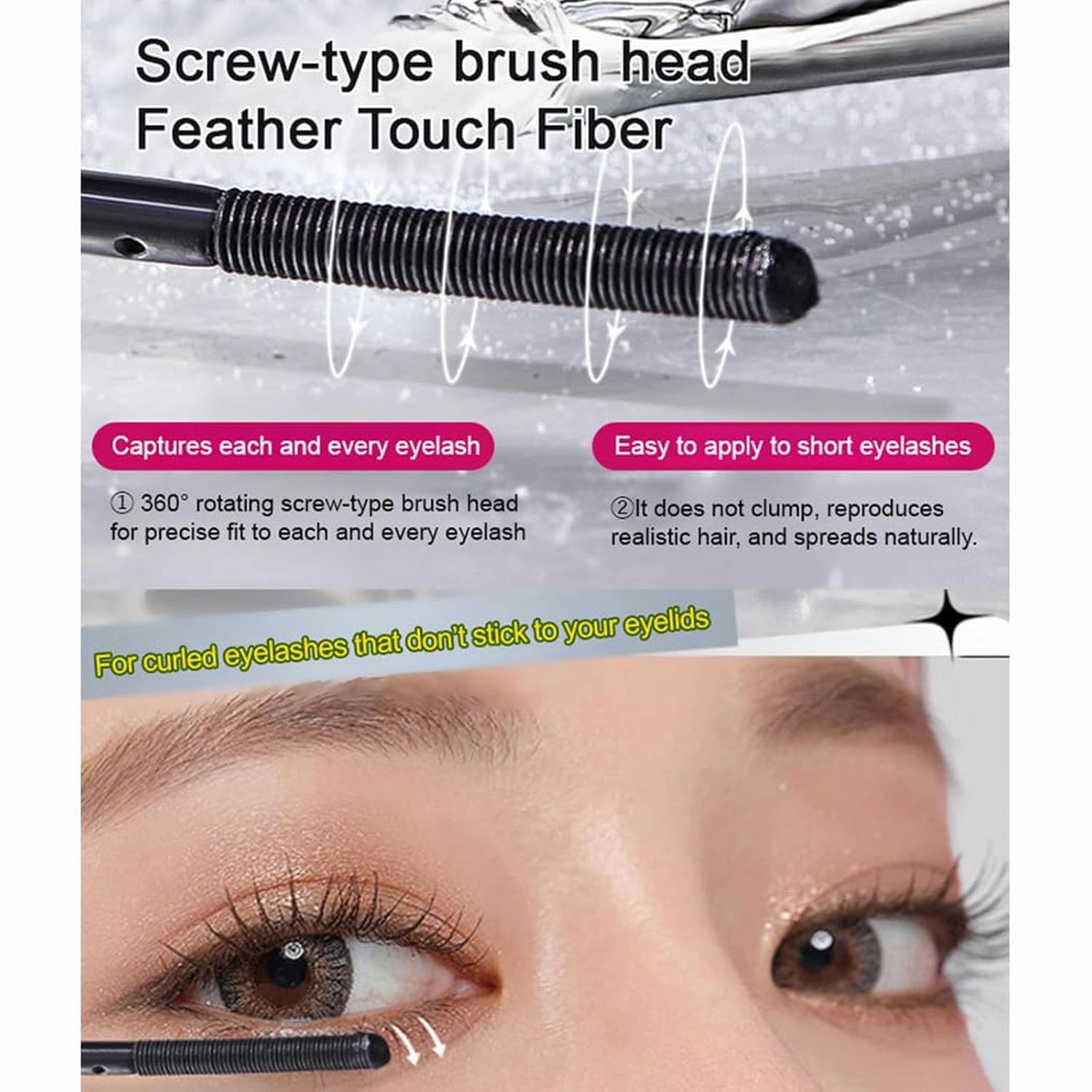 Laidanyou Mascara –Laidanyou Small Steel Mascara, Waterproof Sweatproof Long Lasting Curling, Swimming-Safe, for Women’s Makeup (Black, General)
