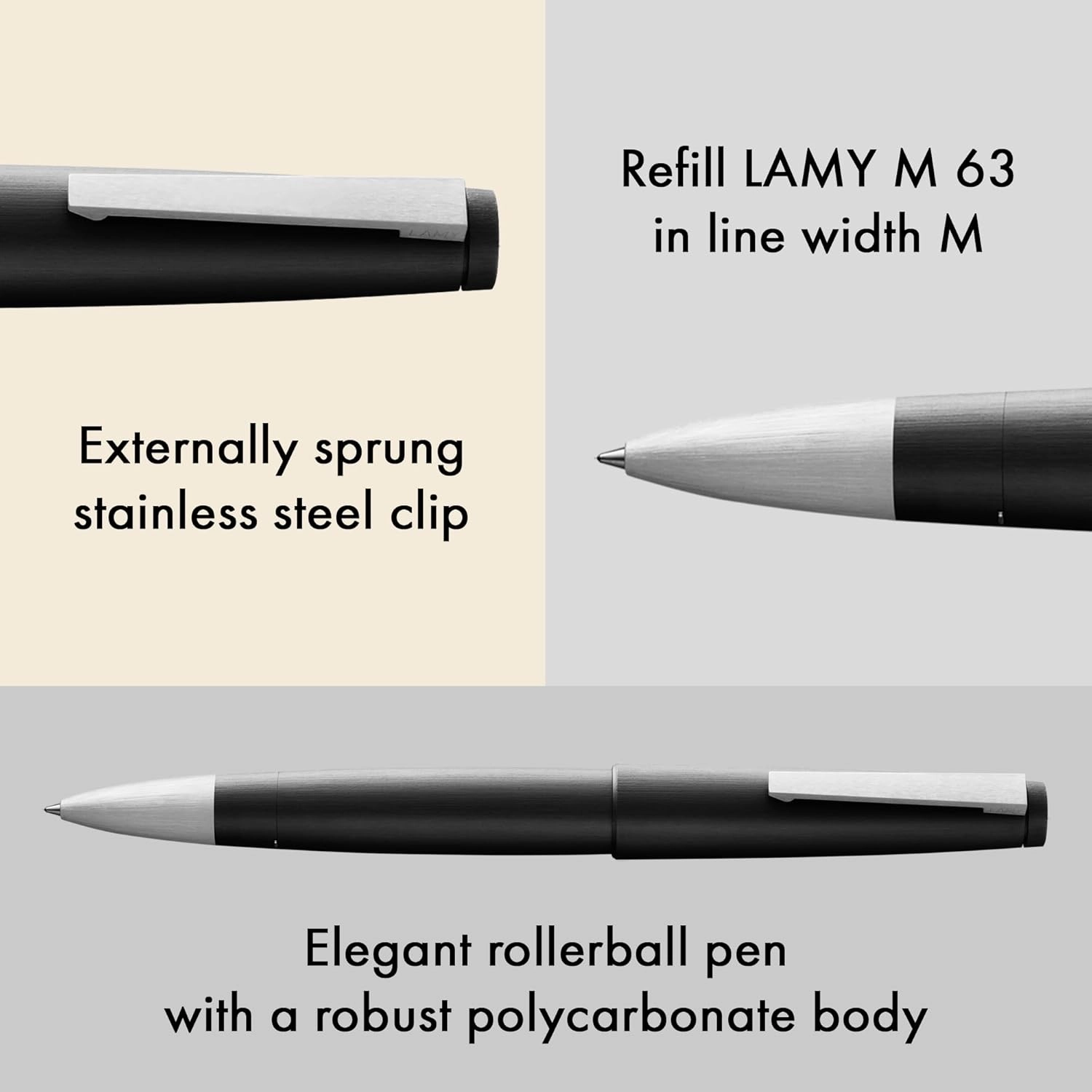 Lamy 2000 Rollerball Pen, Black (L301)