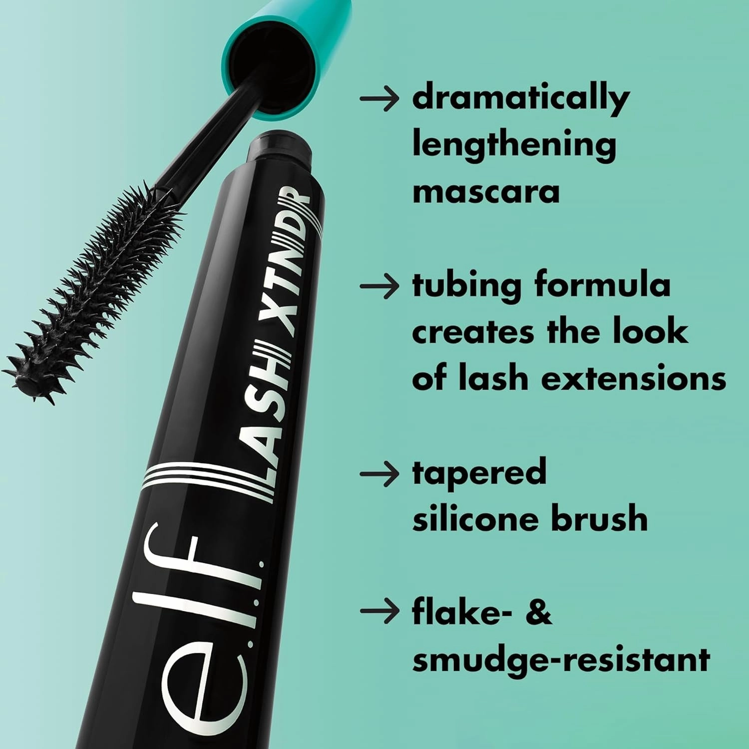 Lash XTNDR Mascara, Made with Tubing Technology for the Look of Lash Extensions, Clump & Flake Free, Vegan & Cruelty-Free, Pitch Black
