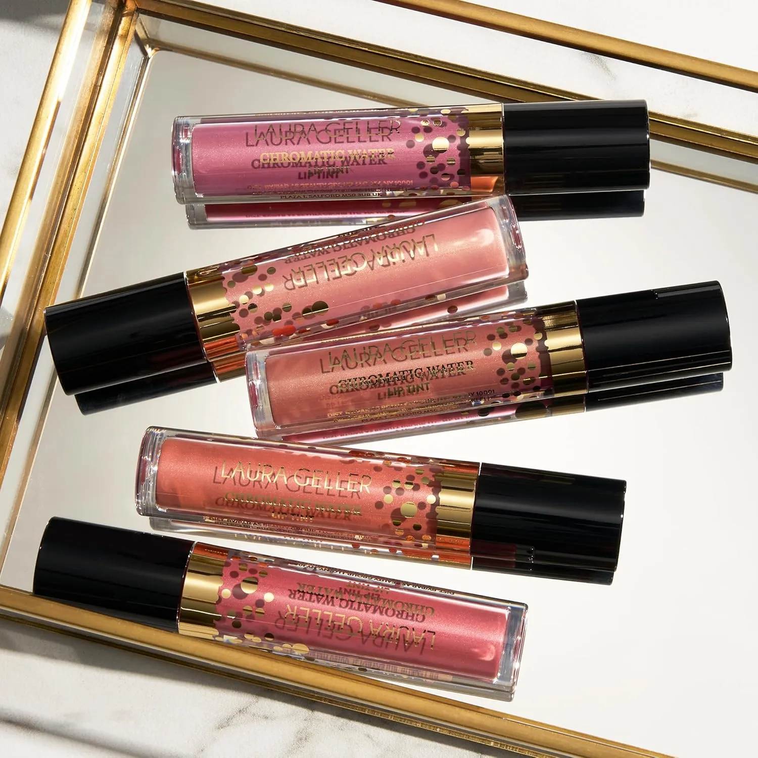 LAURA GELLER Chromatic Water Lip Tint, Holographic Lip Color, Water-Based Formula to Hydrate Dry Lips, Berry