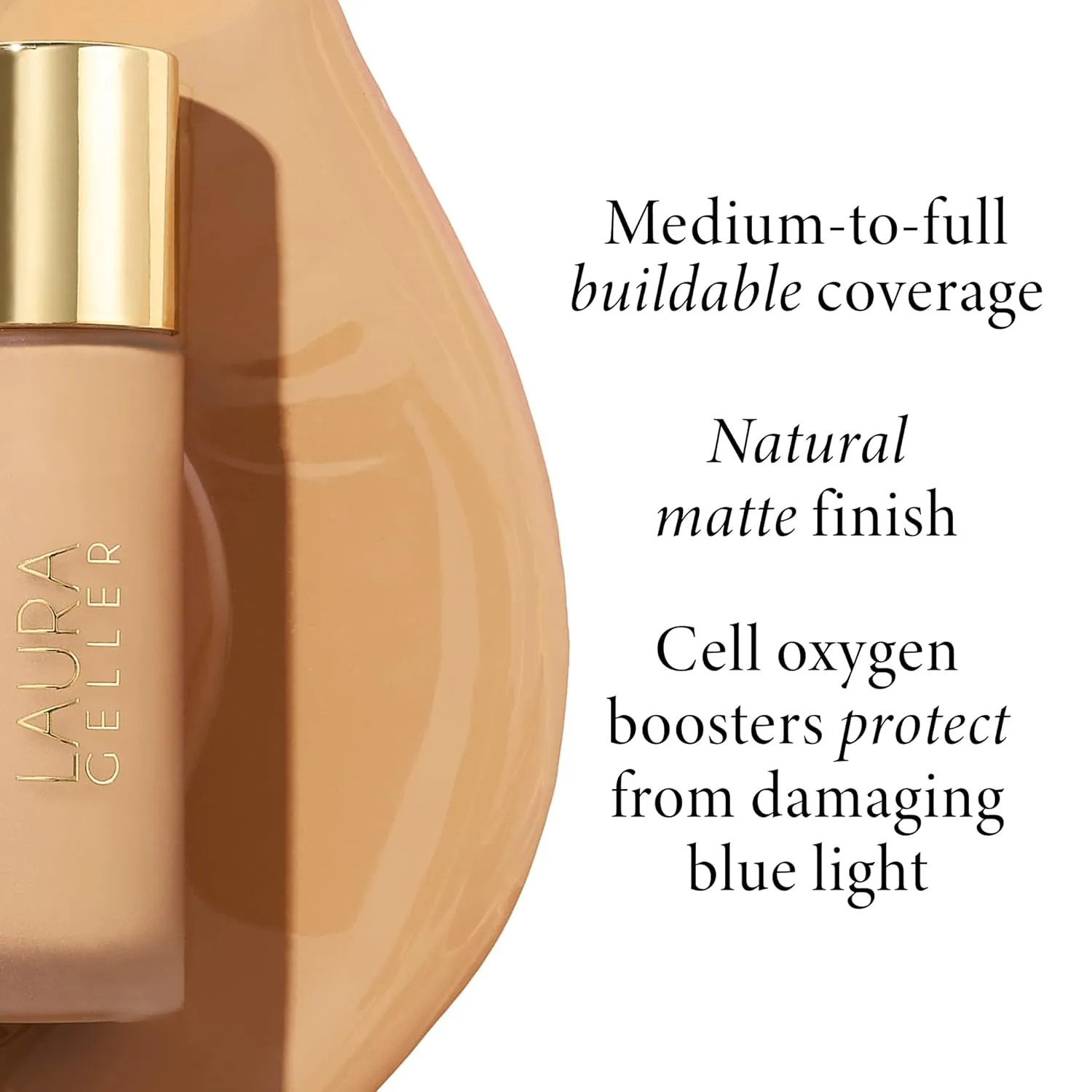 LAURA GELLER NEW YORK Double Take Liquid Foundation | Medium to Full Coverage, Natural Matte Finish, Deep