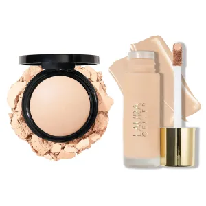 LAURA GELLER NEW YORK Double Take Powder   Liquid Foundation - Fair - Ultimate Matte Finish - Buildable Medium to Full Coverage