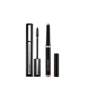 Laura Mercier Caviar Stick Cream Eyeshadow: Shimmer Finish, 24HR Wear, Long Lasting, Rich Color, Easily Blendable and Buildable, Waterproof, Wild Rose   Caviar Extravagant Mascara Bundle