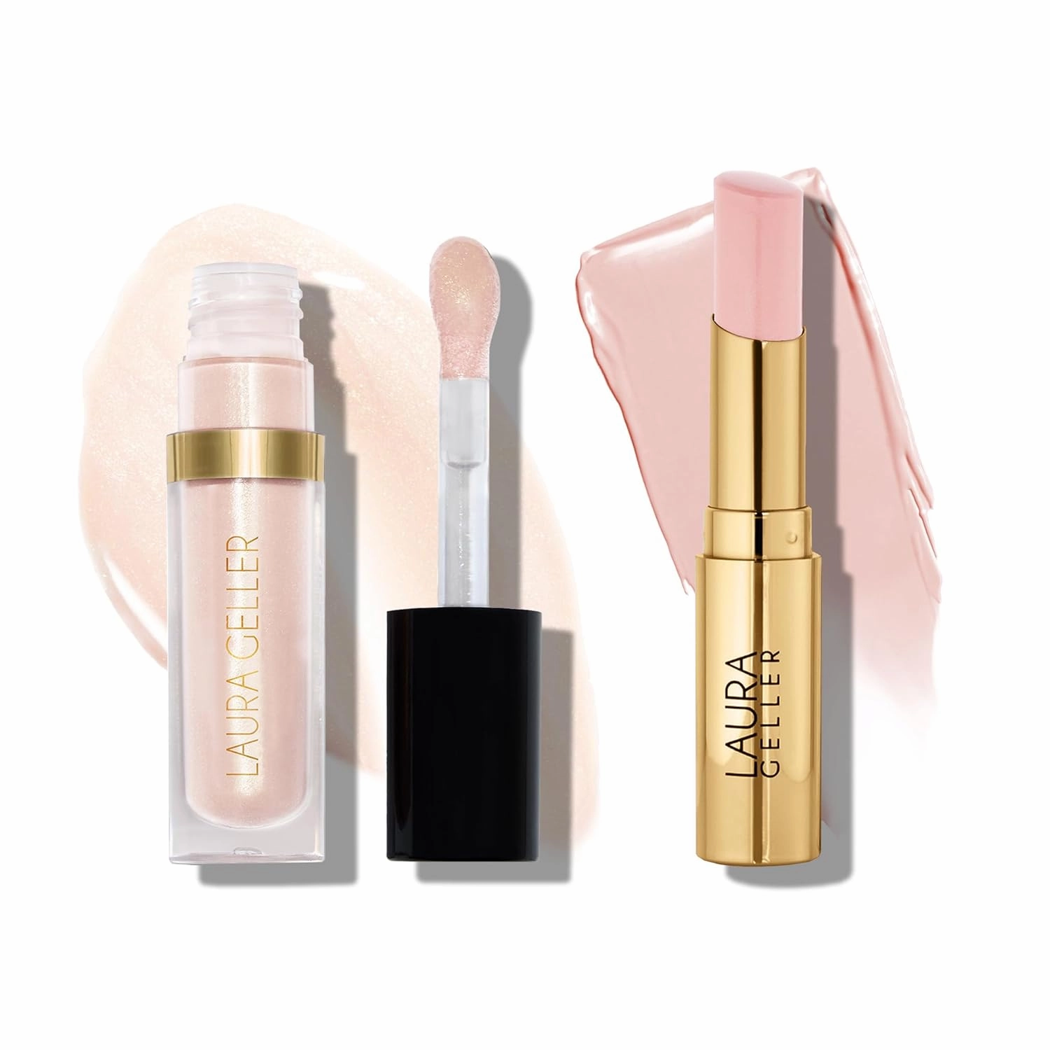 LAURA GELLER NEW YORK Jelly Balm Duo - Tinted Lip Balm, Sheerly Amazing   Nourishing Lip Oil Serum, Neutral Ground