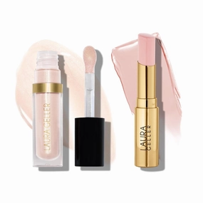 LAURA GELLER NEW YORK Jelly Balm Duo - Tinted Lip Balm, Sheerly Amazing   Nourishing Lip Oil Serum, Neutral Ground
