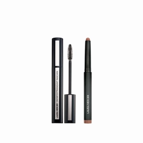 Laura Mercier Caviar Stick Cream Eyeshadow: Matte Finish, 24HR Wear, Long Lasting, Rich Color, Easily Blendable and Buildable, Waterproof, Sepia   Caviar Extravagant Mascara Bundle