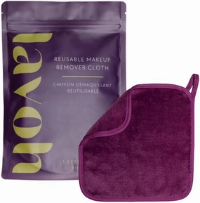 LAVOH Classic Facecloth | Reusable Makeup Remover Cloth | Microfiber Face Cloth | Gentle on All Skin Types | Just Add Warm Water | Handles Heavy, Waterproof Makeup | Lash Extension Safe | Berry 1-pk
