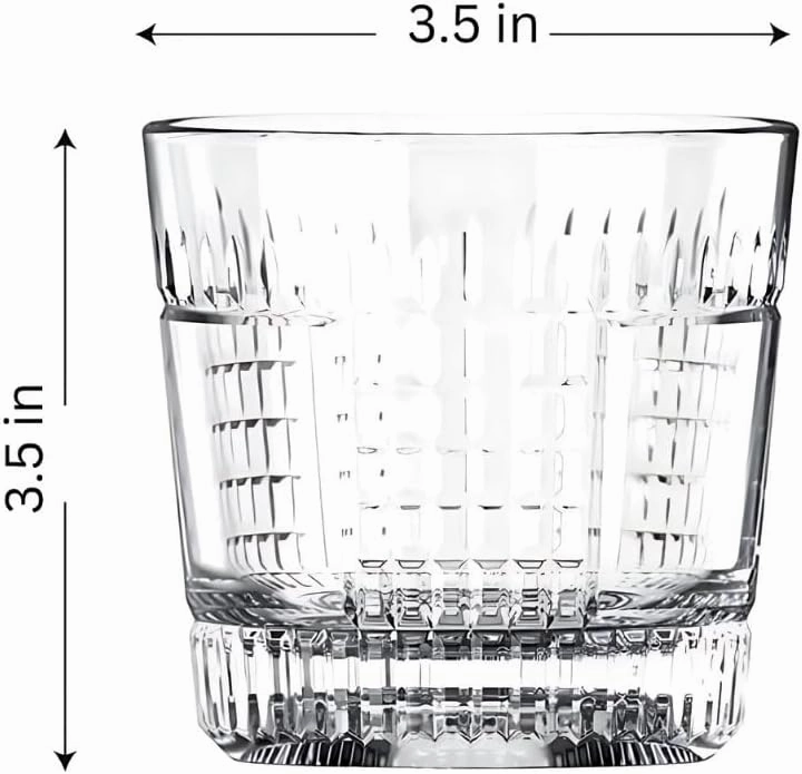 LEMONSODA Crystal Cut Old Fashioned Whiskey Glasses - 12oz Set of 6 - With Premium Gift Box - Lead-Free Crystal Glass Tumbler For Drinking Bourbon, Scotch, Cognac - Housewarming Gifts