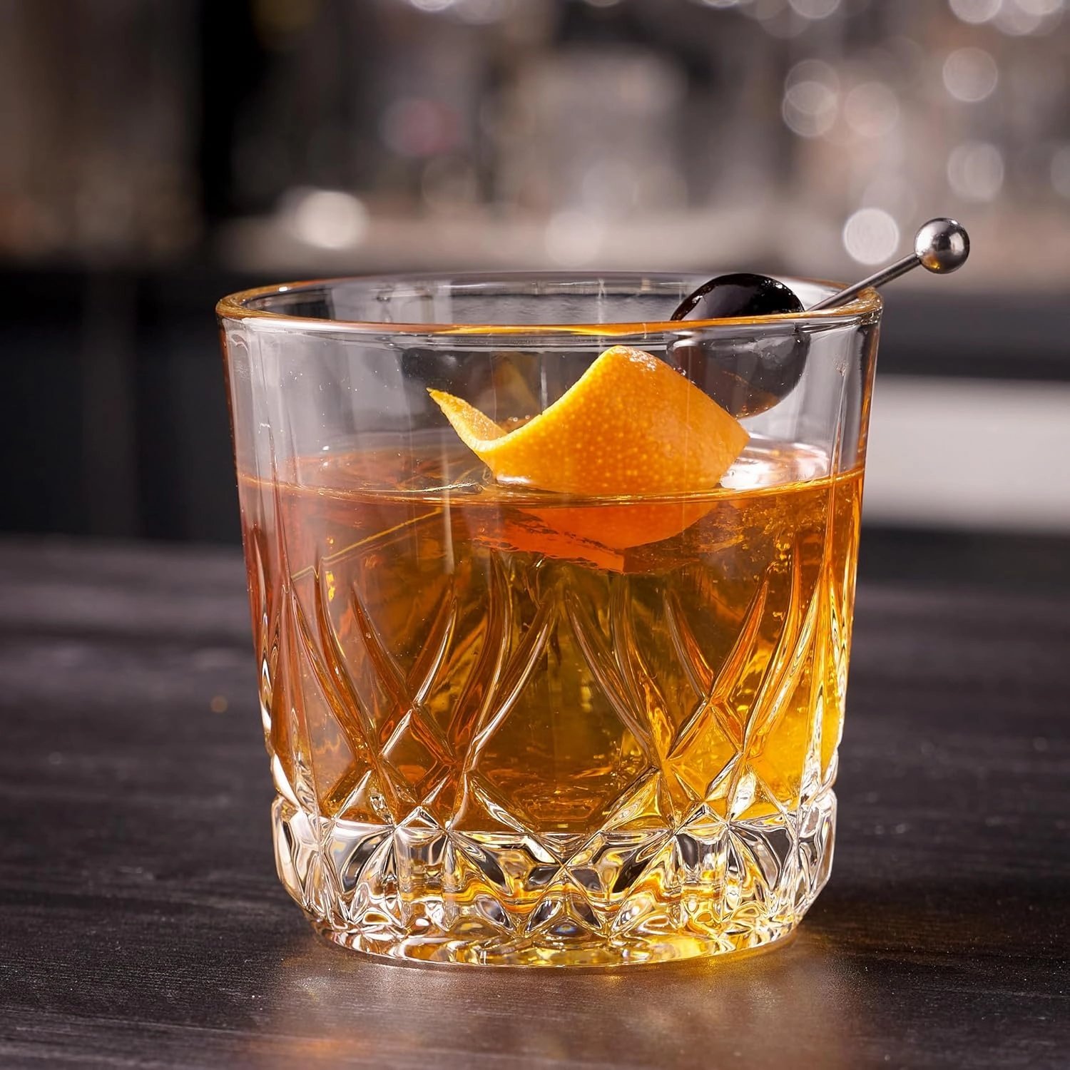 LEMONSODA Crystal Cut Old Fashioned Whiskey Glasses - 12oz Set of 6 - With Premium Gift Box - Lead-Free Crystal Glass Tumbler For Drinking Bourbon, Scotch, Cognac - Housewarming Gifts