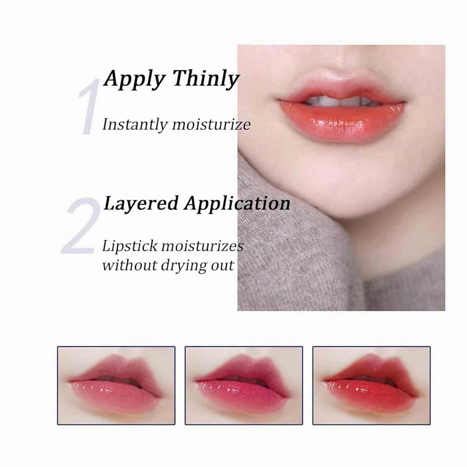 Levora Color Changing Lipstick, Filgaentrme Lipstick, Color Changing Lipsticks, Bimolia Lipsticks Transparente, Gold Crystal Transferproof 24H Hydration & Transparent Pink Shift (2 Pcs, 0.21 Oz)