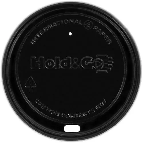 LHDDB-16 Polystrene Hold&Go Dome Sipper Hot Cup Lid, 12-Ounce to 20-Ounce, Black (12 Packs of 100)
