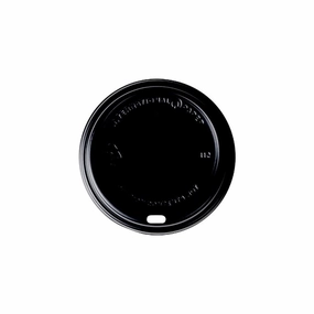LHRDSB16 Polystrene Dome Sipper Hot Cup Lid, 10-Ounce to 24-Ounce, Black (12 Packs of 100)
