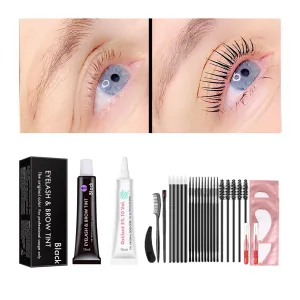Libeauty Eyelash & Eyebrow Tint Kit, Black, 6 Week Voluminous Brow Tint, Tinting Look For Lash Perm/Lift/Lamination Treatment