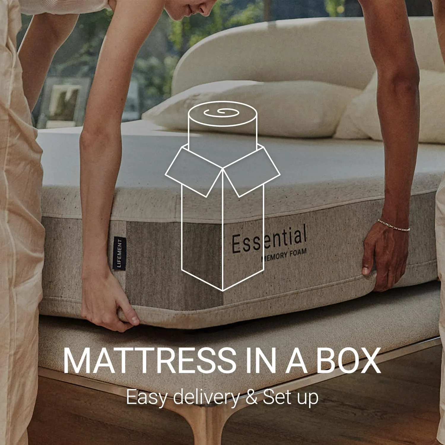LIFEMENT, Essential 8 Inch Graphite Infused Memory Foam Mattress, Medium Firm, Fiberglass Free, Pressure Relief, Safe & Certified Foams & Cover, 10-Year Warranty, Mattress in a Box, Full
